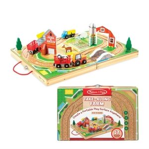 Melissa & Doug portable 17 piece wooden Take Along farm toy play set